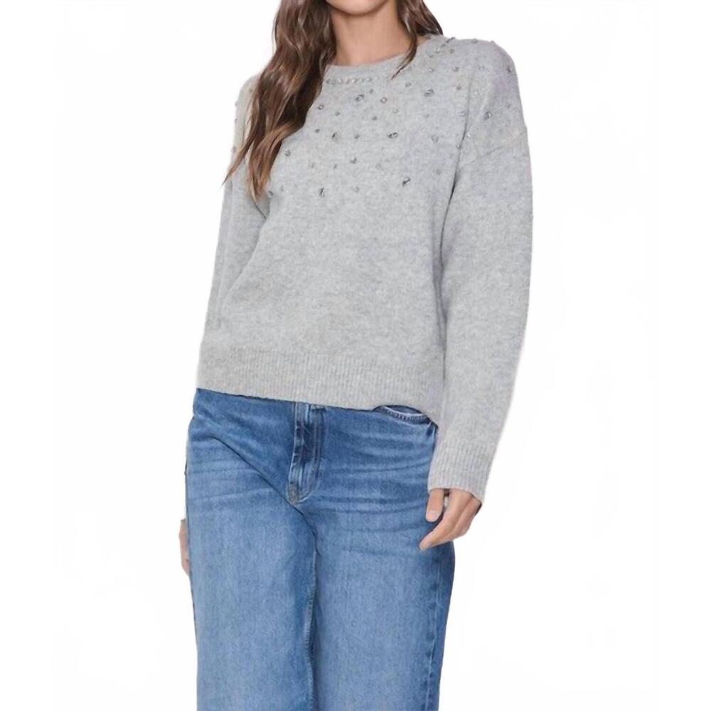 NEW ABLE rhinestone sweater in heather grey - Picture 5 of 6